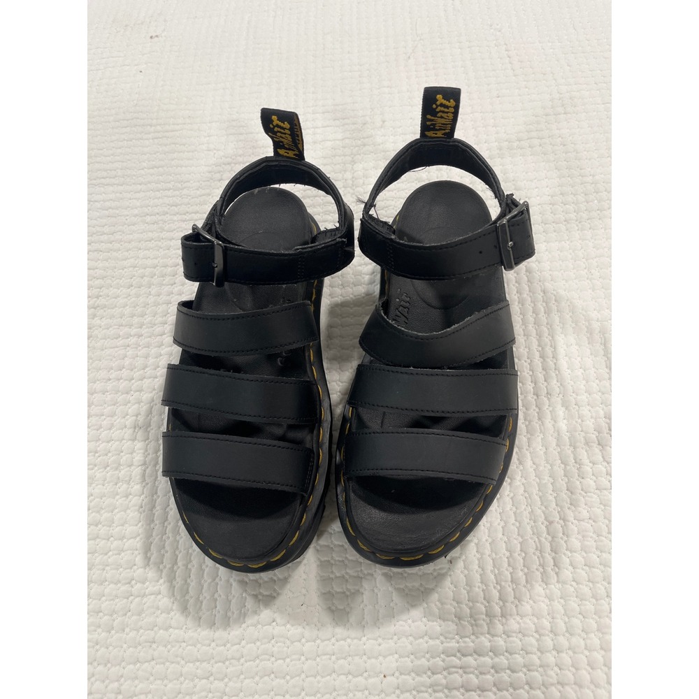 Dr. Martens Blaire Black Leather Gladiator Platform Sandals Womens 7